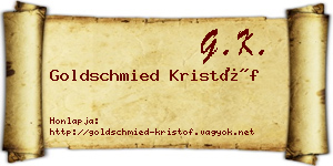 Goldschmied Kristóf névjegykártya